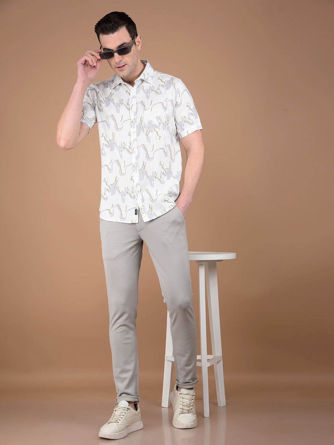 White Printed Shirt-Men Shirts-Crimsoune Club