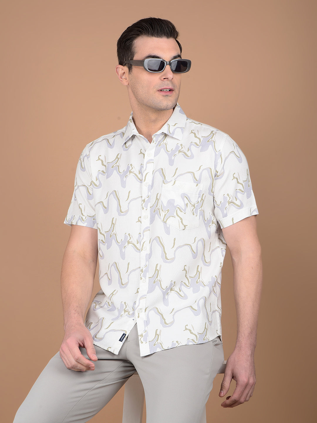 White Printed Shirt-Men Shirts-Crimsoune Club