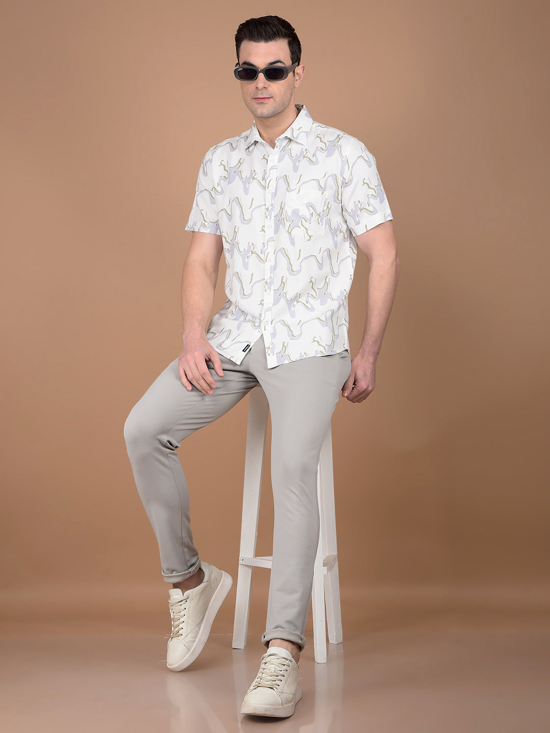 White Printed Shirt-Men Shirts-Crimsoune Club
