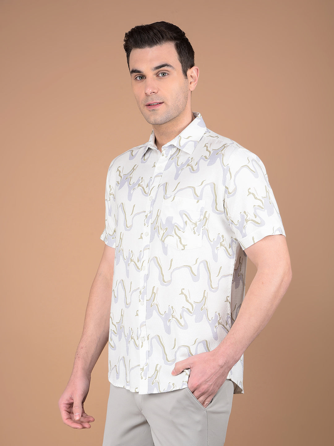 White Printed Shirt-Men Shirts-Crimsoune Club