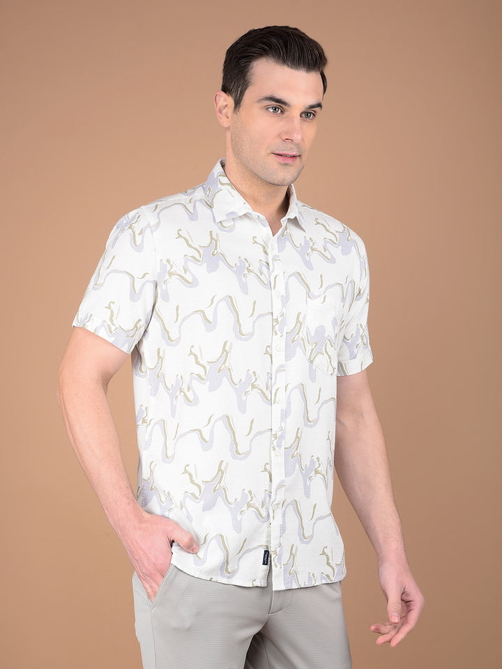 White Printed Shirt-Men Shirts-Crimsoune Club