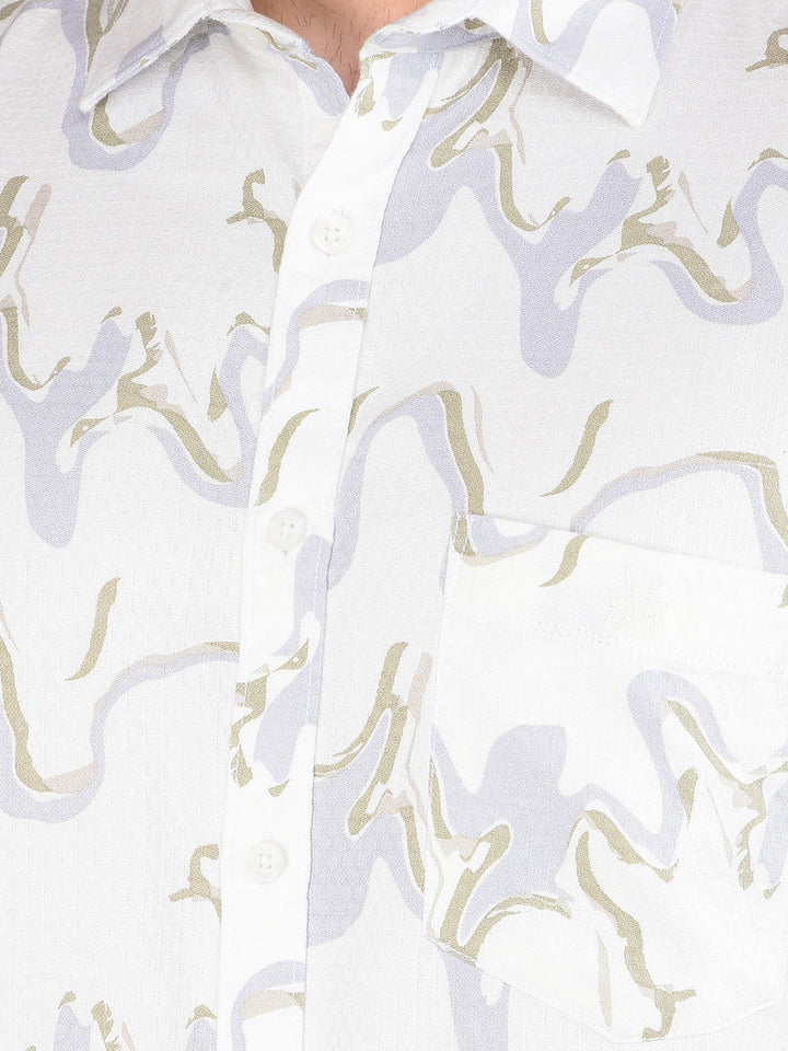 White Printed Shirt-Men Shirts-Crimsoune Club