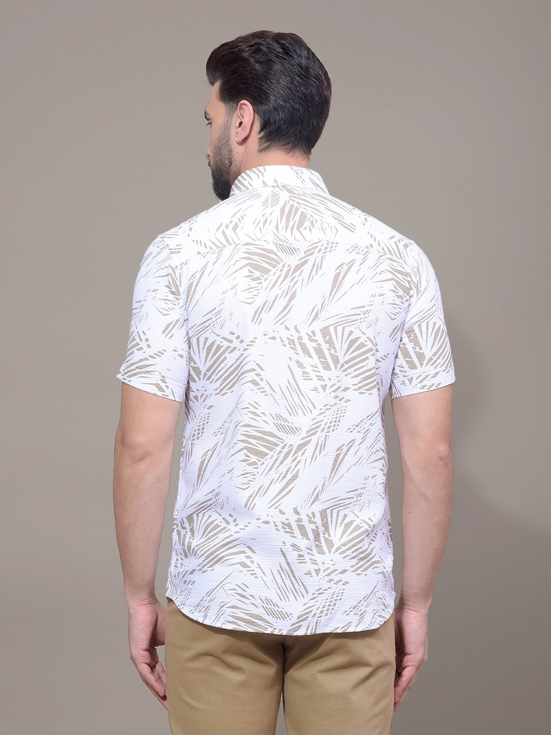 Olive Printed Shirt-Men Shirts-Crimsoune Club