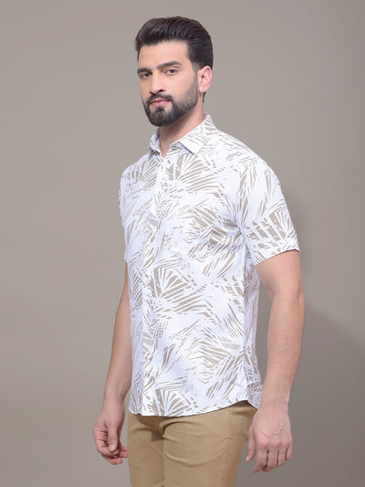 Olive Printed Shirt-Men Shirts-Crimsoune Club