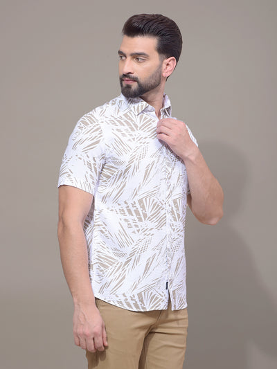 Olive Printed Shirt-Men Shirts-Crimsoune Club