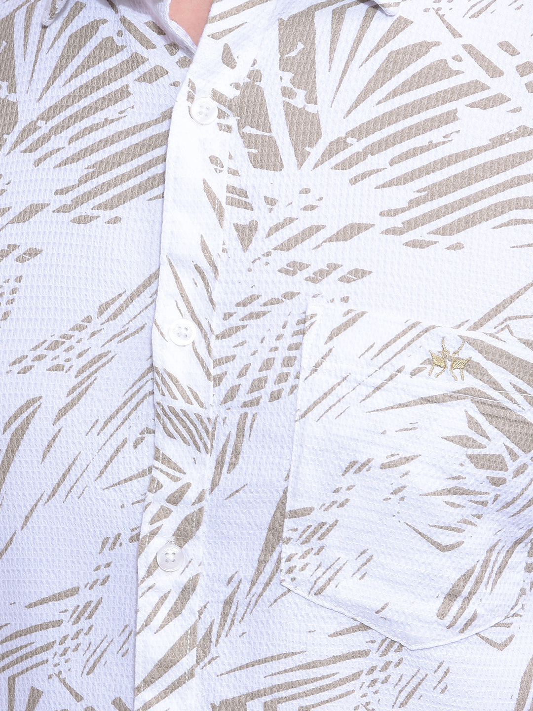 Olive Printed Shirt-Men Shirts-Crimsoune Club