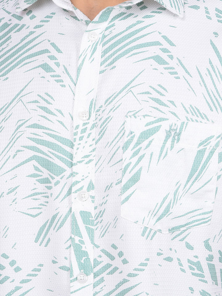 Green Printed Shirt-Men Shirts-Crimsoune Club
