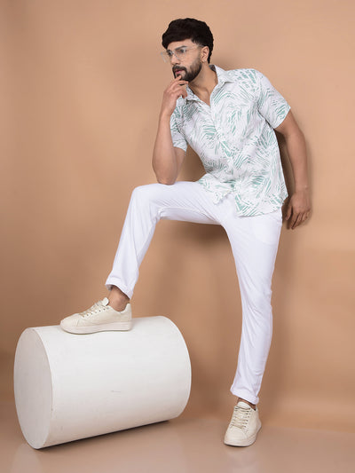 Green Printed Shirt-Men Shirts-Crimsoune Club