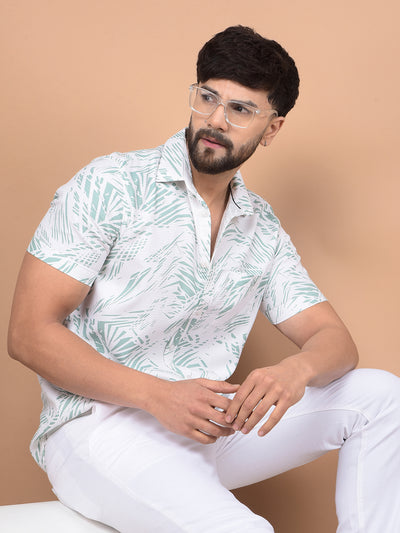 Green Printed Shirt-Men Shirts-Crimsoune Club