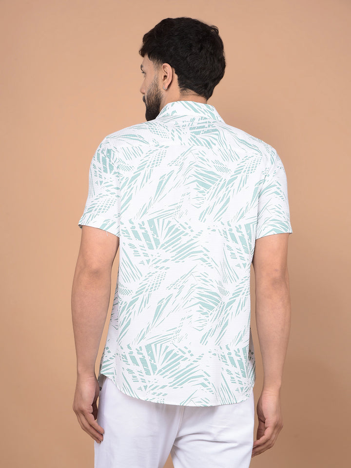 Green Printed Shirt-Men Shirts-Crimsoune Club