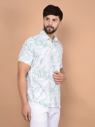 Green Printed Shirt-Men Shirts-Crimsoune Club