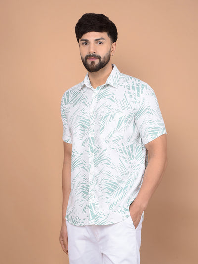 Green Printed Shirt-Men Shirts-Crimsoune Club