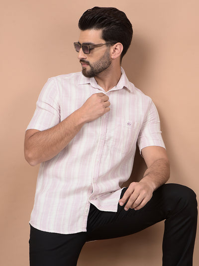 Purple Vertical Stripes 100% Cotton Shirt-Men Shirts-Crimsoune Club