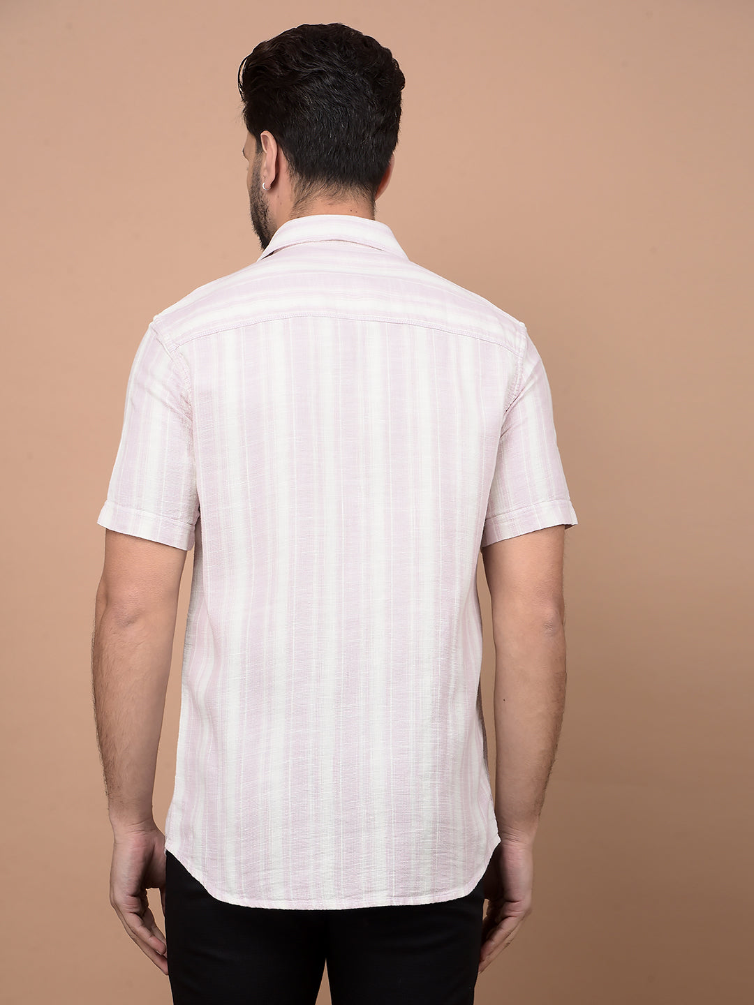 Purple Vertical Stripes 100% Cotton Shirt-Men Shirts-Crimsoune Club
