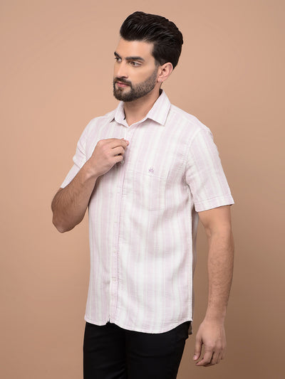 Purple Vertical Stripes 100% Cotton Shirt-Men Shirts-Crimsoune Club