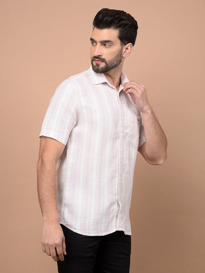 Purple Vertical Stripes 100% Cotton Shirt-Men Shirts-Crimsoune Club