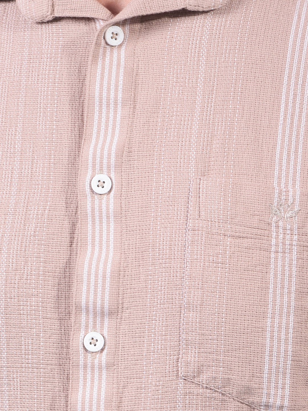 Brown Vertical Stripes 100% Cotton Shirt-Men Shirts-Crimsoune Club