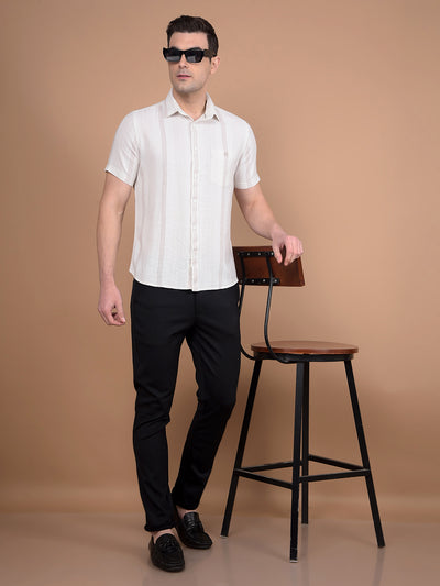 White Vertical Stripes 100% Cotton Shirt-Men Shirts-Crimsoune Club