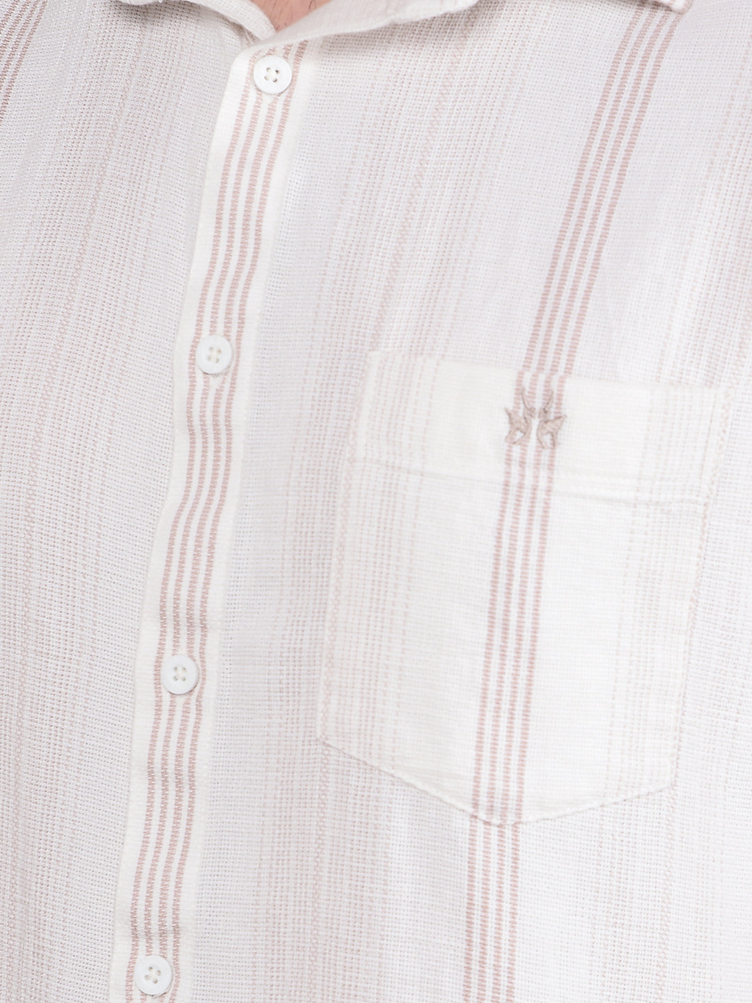 White Vertical Stripes 100% Cotton Shirt-Men Shirts-Crimsoune Club