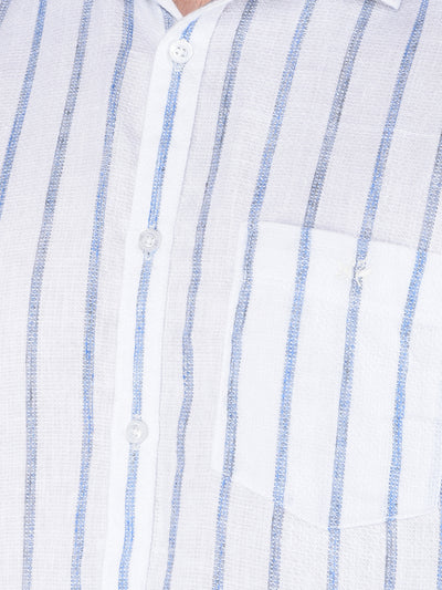White Vertical Stripes Shirt-Men Shirts-Crimsoune Club
