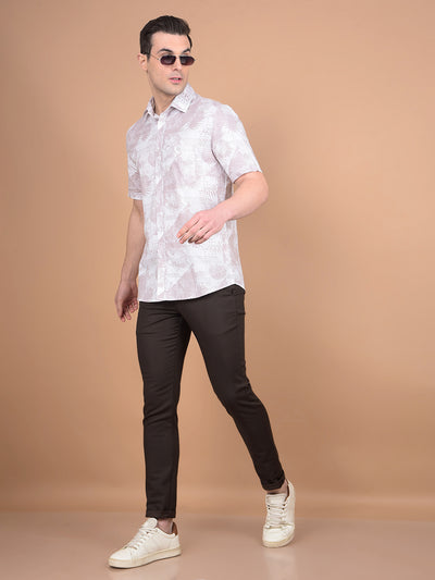 Pink Floral Print 100% Cotton Shirt-Men Shirts-Crimsoune Club