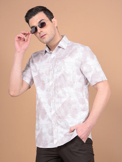 Pink Floral Print 100% Cotton Shirt-Men Shirts-Crimsoune Club