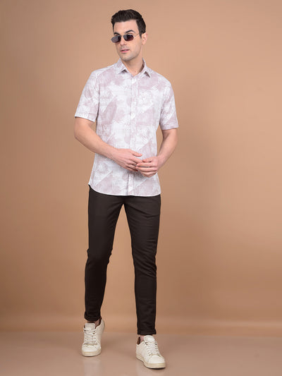 Pink Floral Print 100% Cotton Shirt-Men Shirts-Crimsoune Club