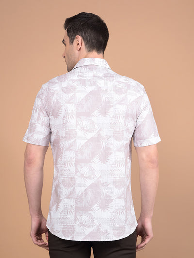 Pink Floral Print 100% Cotton Shirt-Men Shirts-Crimsoune Club