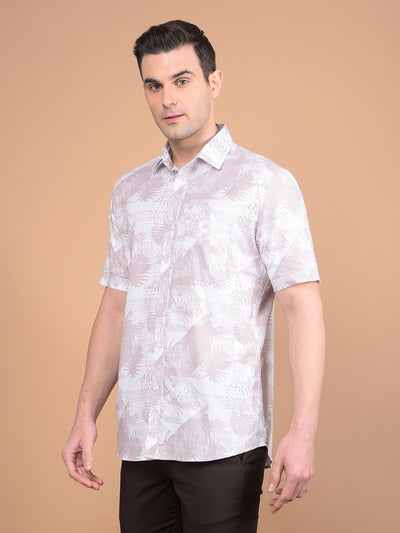 Pink Floral Print 100% Cotton Shirt-Men Shirts-Crimsoune Club