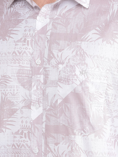 Pink Floral Print 100% Cotton Shirt-Men Shirts-Crimsoune Club