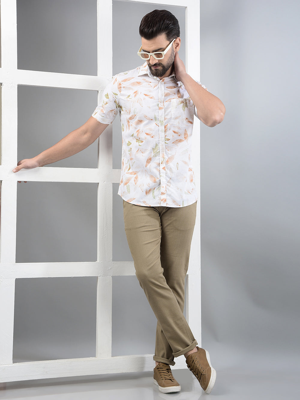 Multi-Color Floral Print 100% Cotton Shirt-Men Shirts-Crimsoune Club