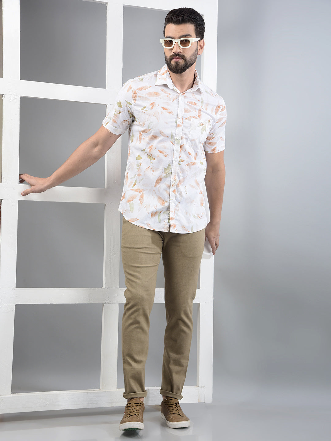 Multi-Color Floral Print 100% Cotton Shirt-Men Shirts-Crimsoune Club