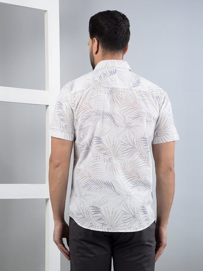 Grey Floral Print 100% Cotton Shirt-Men Shirts-Crimsoune Club