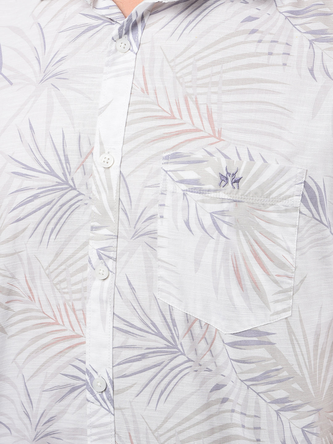 Grey Floral Print 100% Cotton Shirt-Men Shirts-Crimsoune Club