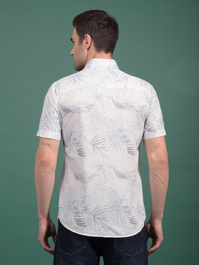 Green Floral Print 100% Cotton Shirt-Men Shirts-Crimsoune Club
