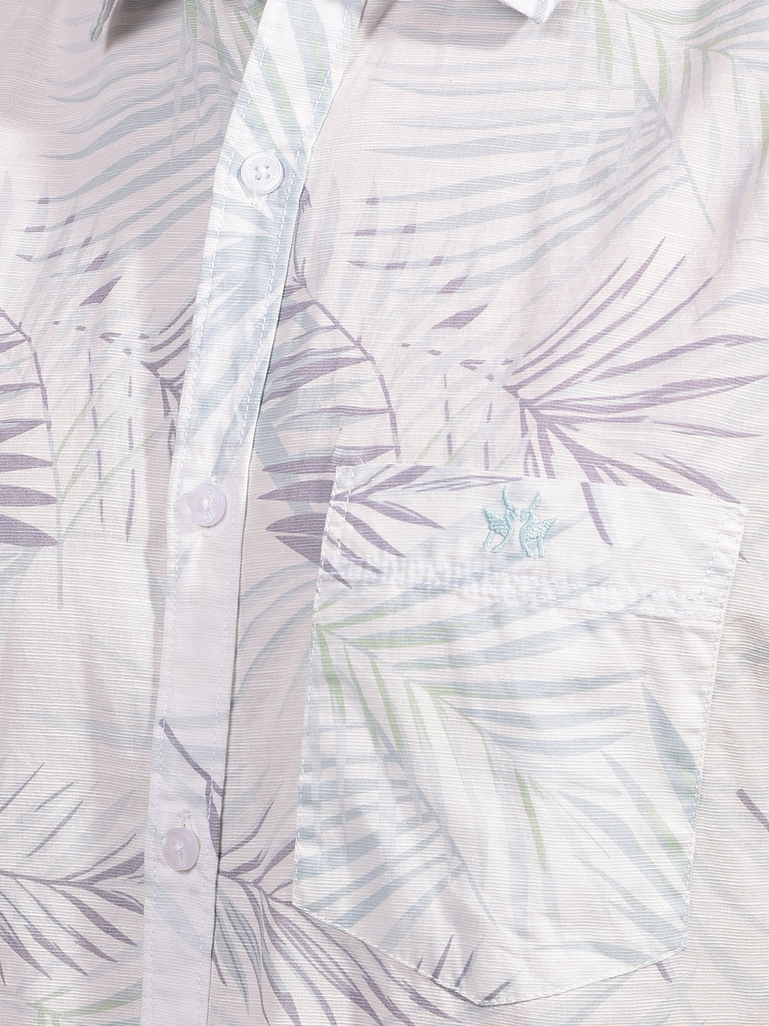 Green Floral Print 100% Cotton Shirt-Men Shirts-Crimsoune Club
