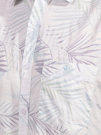 Green Floral Print 100% Cotton Shirt-Men Shirts-Crimsoune Club