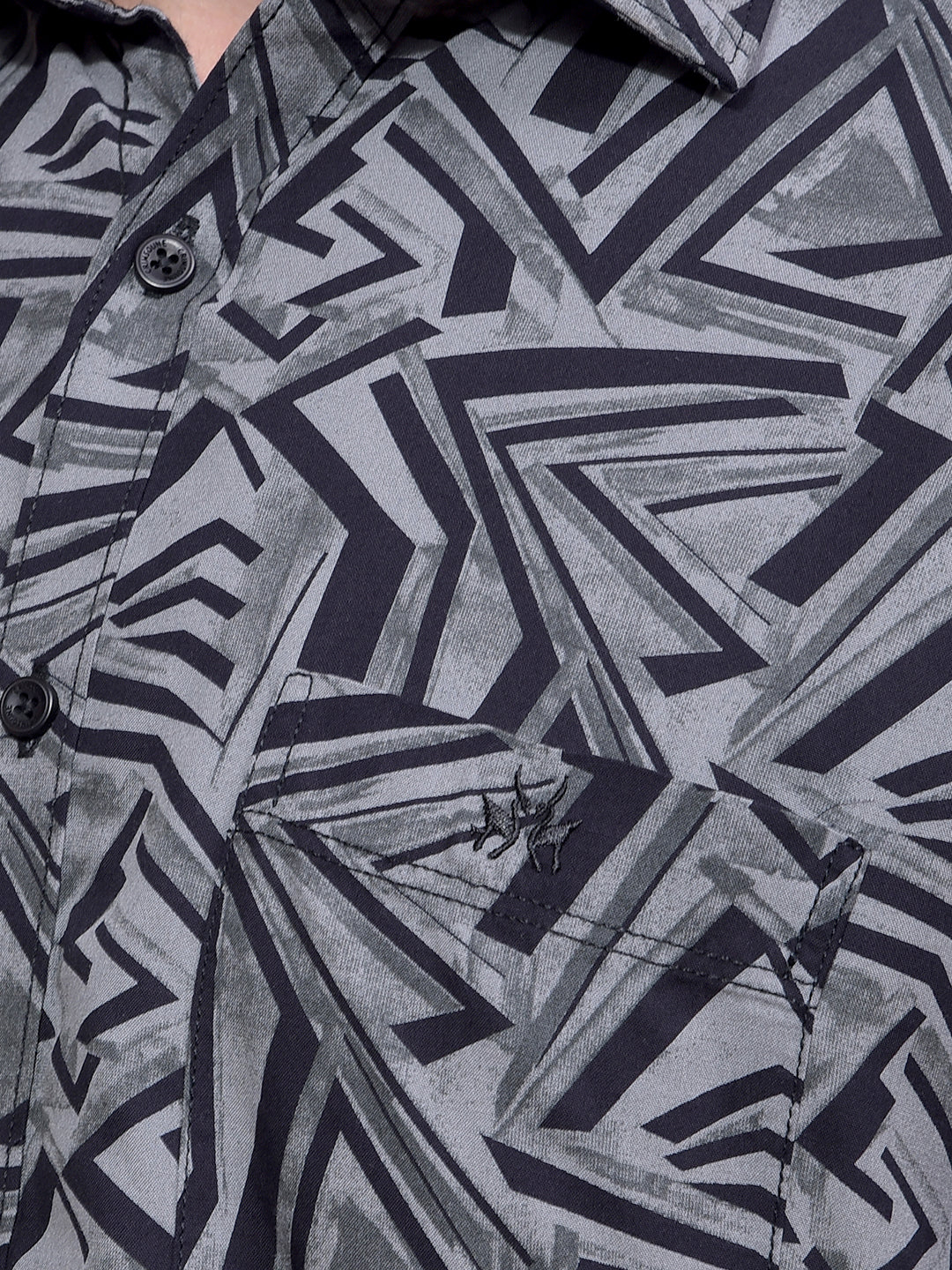 Grey Printed Shirt-Men Shirts-Crimsoune Club