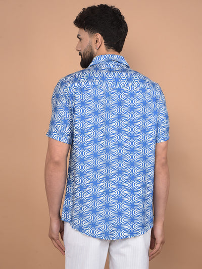 Blue Printed Shirt-Men Shirts-Crimsoune Club