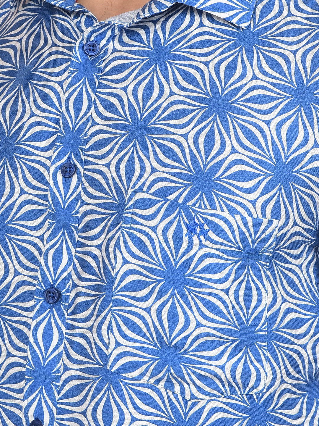 Blue Printed Shirt-Men Shirts-Crimsoune Club