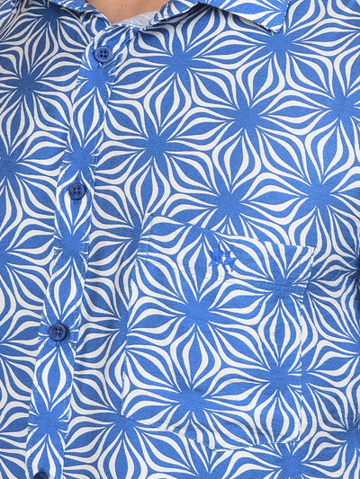 Blue Printed Shirt-Men Shirts-Crimsoune Club