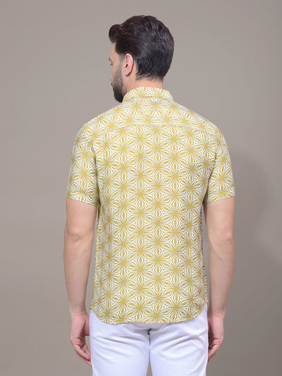Olive Printed Shirt-Men Shirts-Crimsoune Club
