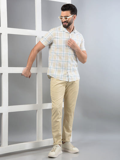 Multi-Color Checked Linen Shirt-Men Shirts-Crimsoune Club
