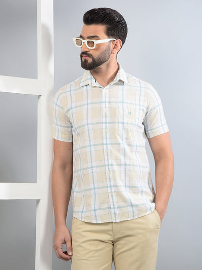 Multi-Color Checked Linen Shirt-Men Shirts-Crimsoune Club