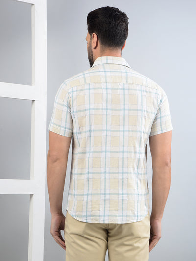 Multi-Color Checked Linen Shirt-Men Shirts-Crimsoune Club