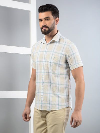 Multi-Color Checked Linen Shirt-Men Shirts-Crimsoune Club