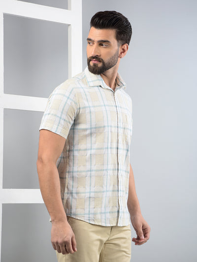 Multi-Color Checked Linen Shirt-Men Shirts-Crimsoune Club