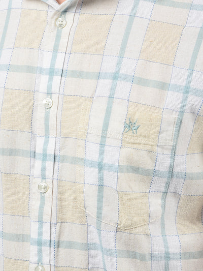 Multi-Color Checked Linen Shirt-Men Shirts-Crimsoune Club