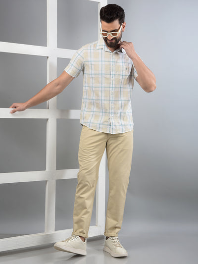 Multi-Color Checked Linen Shirt-Men Shirts-Crimsoune Club