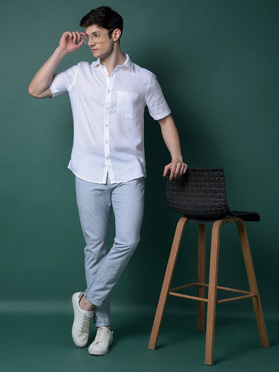 White Linen Shirt-Men Shirts-Crimsoune Club